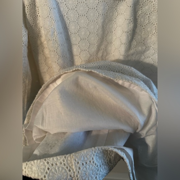 TRINA TURK Sz 6 NWT RARE! White Eyelet Lace Lined Sheath Dress 3/4 Button Sleeve - Picture 9 of 12